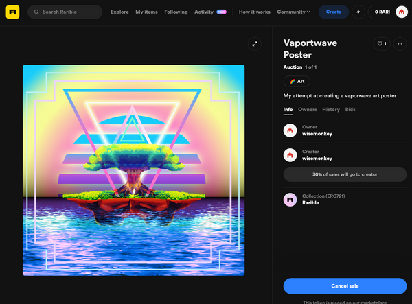NFT: I put my art up for sale on the block chain