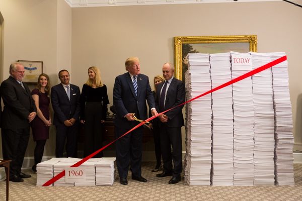 Photo Of the Day: Red Tape + Donald Trump, Looks like r/AccidentalRenaissance