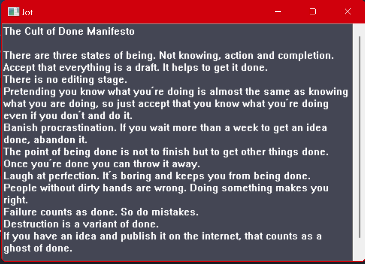 Jot: a No Distractions Notepad.exe